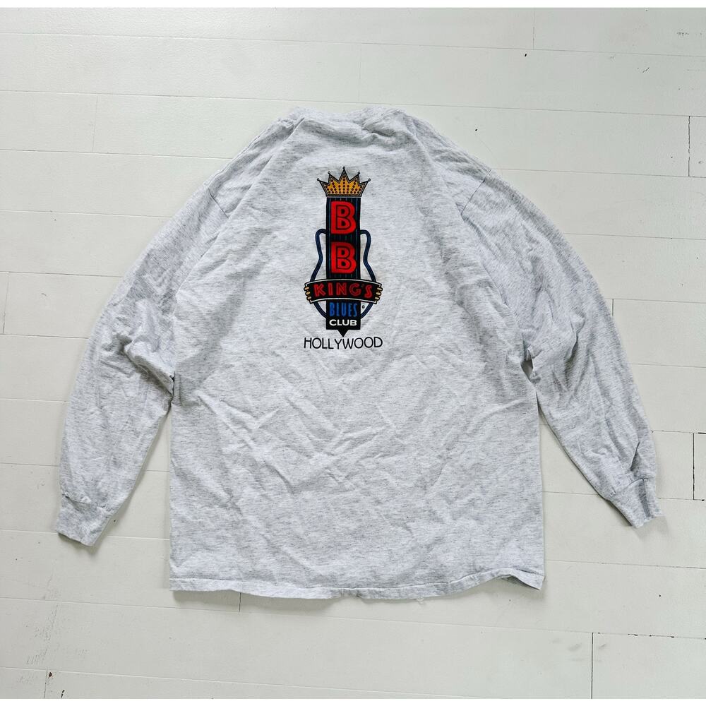 Vintage 90s Single Stitch BB King's Blues Club Hollywood Long Sleeve Shirt XL